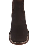 Womens #505 Dark Brown Chelsea Cowboy Boots Leather - Square Toe