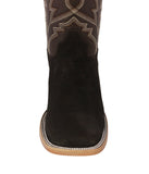 Mens #GAM Dark Brown Western Boots Suede Leather - Square Toe