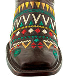Womens Navajo Brown Cowboy Boots Leather - Square Toe