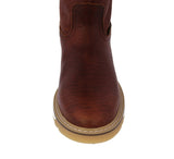 Mens Cognac Work Boots Real Leather Oil Resistant Pull On - #700W