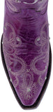 Womens "I Do' Purple Wedding Boots Leather - Snip Toe