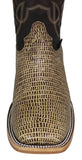 Mens #175N Sand Cowboy Boots Teju Lizard Print - Square Toe