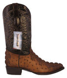 Mens #150 Brown Crocodile & Ostrich Print Leather Cowboy Boots - J Toe