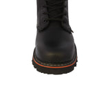 Mens 600TR Black Work Boots Leather Rubber Sole - Soft Toe