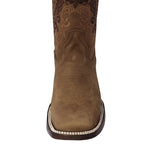 Womens Dallas Light Brown Western Boots Leather - Square Toe
