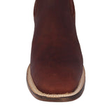 Mens Frances Burgundy Chelsea Leather Boots - Square Toe