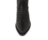 Mens Black Cowboy Boots Anaconda Print Leather - J Toe