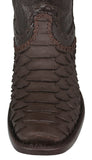 Mens #182R Brown Cowboy Boots Snake Print Zipper - Square Toe