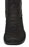 Mens #182R Black Cowboy Boots Snake Print Zipper - Square Toe