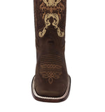 Womens Dallas Dark Brown Western Boots Leather - Square Toe