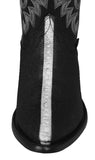 Mens Black Cowboy Boots Stingray Row Stone Print - J Toe