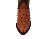 Mens #150 Cognac Cowboy Boots Crocodile & Ostrich Print - J Toe