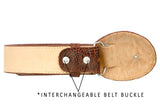 Cognac Western Cowboy Belt Teju Lizard Print Leather - Rodeo Buckle