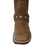 Womens Dallas Light Brown Western Boots Leather Removable Straps - Square Toe