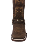 Womens Dallas Brown Western Boots Leather Removable Straps - Square Toe