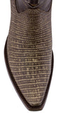 Mens Rustic Sand Teju Lizard Print Leather Cowboy Boots Snip Toe