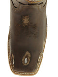 Kids Toddler Childrens Brown Cowboy Boots Work Biker Rodeo Western Square Toe