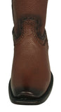 Mens Dean Brown Western Boots Leather Zipper - Square Toe