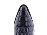 Mens Blue Alligator Tail Print Leather Cowboy Boots - J Toe