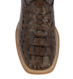 Mens Brown Alligator Hornback Print Leather Cowboy Boots Square Toe