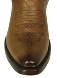 Womens Dixie Honey Brown Western Ankle Boots Leather - Snip Toe
