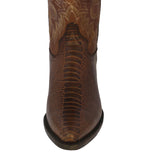 Mens Brown Ostrich Leg Foot Print Leather Cowboy Boots J Toe