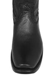 Mens Dean Black Western Boots Leather Zipper - Square Toe