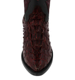 Mens Black Cherry Crocodile & Ostrich Print Leather Cowboy Boots - J Toe