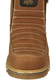 Mens 300W Light Brown Work Boots Leather Zipper - Soft Toe