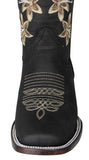 Womens Annie Matte Black Western Boots Leather - Square Toe