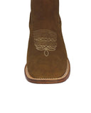 Womens Light Brown Chelsea Cowboy Boots Nubuck Leather - Square Toe
