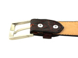 Black Cherry Western Belt Crocodile Tail Print Leather - Silver Buckle