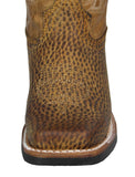 Kids #184 Light Brown Western Boots Leather - Square Toe