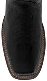 Mens Black Western Leather Cowboy Boots - Square Toe