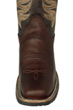 Mens #300 Chedron Western Boots Leather Rubber Soles - Square Toe