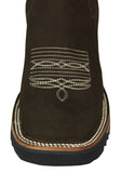 Mens #5050 Brown Chelsea Boots Nubuck Leather - Square Toe