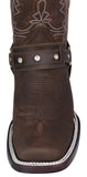 Womens Ida Brown Western Boots Leather Removable Straps - Square Toe