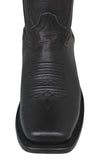 Mens Floater Black Western Boots Grain Leather - Square Toe