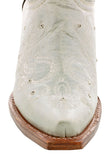 Womens "I Do' Off White Wedding Boots Leather - Snip Toe