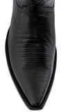 Mens #175 Black Cowboy Boots Teju Lizard Print - Snip Toe