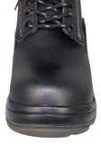 Mens #ST70 Black Work Boots Leather Lace Up - Steel Toe
