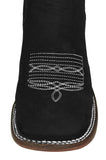 Mens Black Chelsea Boots Nubuck Leather - Square Toe