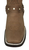 Womens Dallas Brown 2 Western Boots Leather Removable Straps - Square Toe