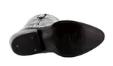 Kids Black Alligator Tail Print Leather Cowboy Boots J Toe