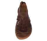 Womens Authentic Huaraches Real Leather Sandals Zipper Cognac - #222
