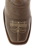 Kids Grizzly Soft Brown Western Cowboy Boots Leather - Square Toe