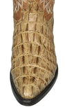 Mens #130 Sand Cowboy Boots Crocodile Tail Print - J Toe