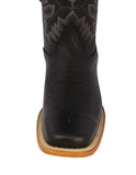 Mens Black Western  Cowboy Boots Real Leather - Rodeo Toe