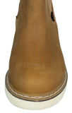 Mens #100RA Light Brown Work Boots Leather Elastic Gusset  - Soft Toe