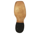 Mens Sand Cowboy Boots Pirarucu Fish Print Leather - Square Toe